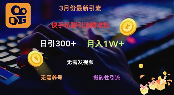 快手私聊引流精准粉，当天见效无需发视频搬砖引流法日引300+ - 胖猫营销网-胖猫营销网